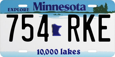 MN license plate 754RKE