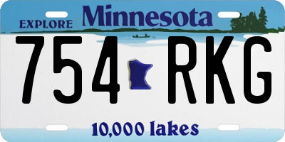 MN license plate 754RKG