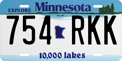 MN license plate 754RKK