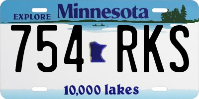 MN license plate 754RKS