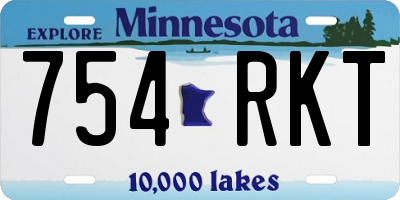 MN license plate 754RKT