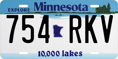 MN license plate 754RKV