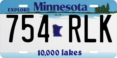 MN license plate 754RLK
