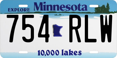 MN license plate 754RLW