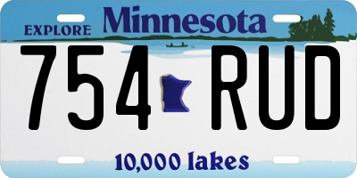 MN license plate 754RUD