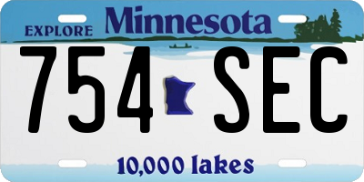 MN license plate 754SEC