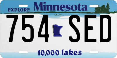 MN license plate 754SED