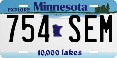 MN license plate 754SEM