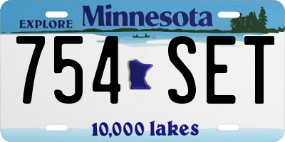 MN license plate 754SET