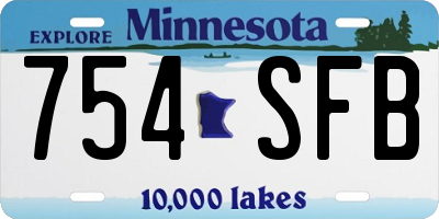 MN license plate 754SFB