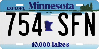 MN license plate 754SFN