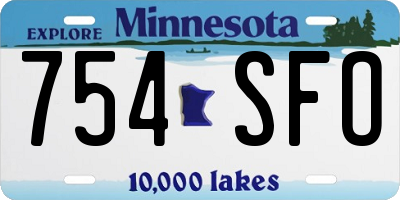 MN license plate 754SFO