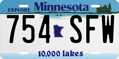 MN license plate 754SFW