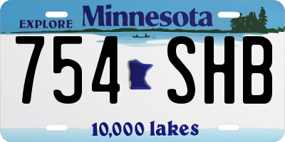MN license plate 754SHB
