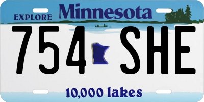 MN license plate 754SHE