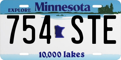 MN license plate 754STE