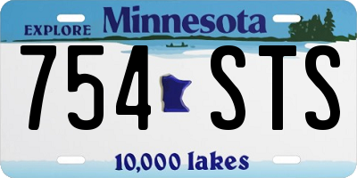 MN license plate 754STS