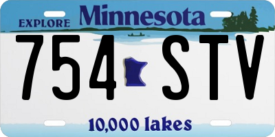 MN license plate 754STV