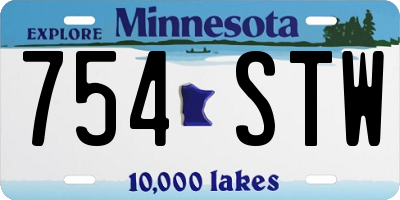 MN license plate 754STW