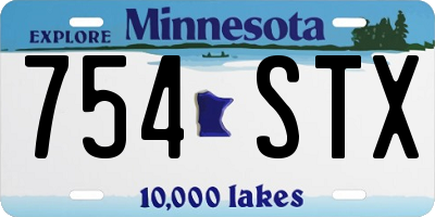 MN license plate 754STX