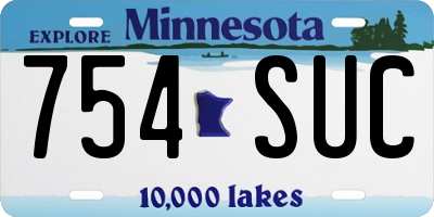 MN license plate 754SUC