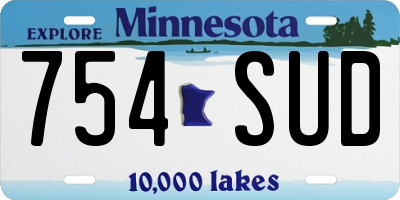 MN license plate 754SUD