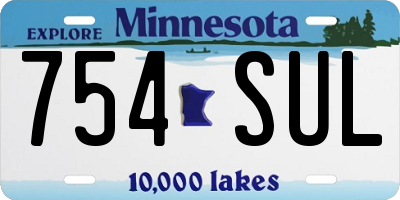 MN license plate 754SUL