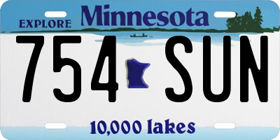 MN license plate 754SUN