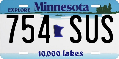 MN license plate 754SUS