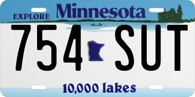 MN license plate 754SUT
