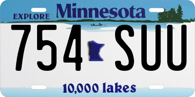 MN license plate 754SUU
