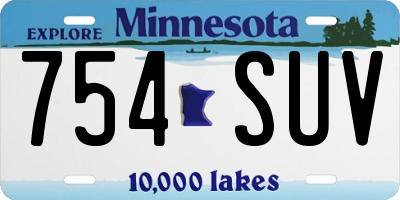 MN license plate 754SUV