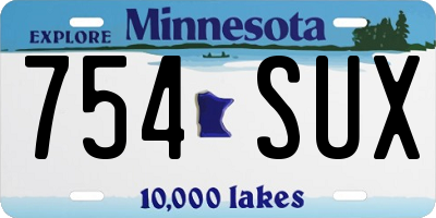 MN license plate 754SUX