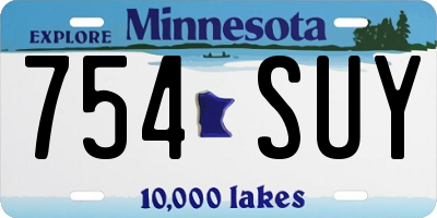 MN license plate 754SUY