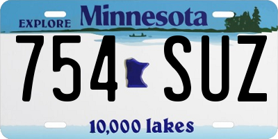 MN license plate 754SUZ
