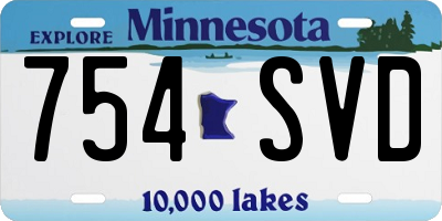 MN license plate 754SVD