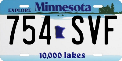 MN license plate 754SVF