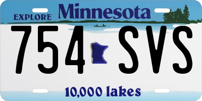 MN license plate 754SVS