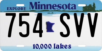 MN license plate 754SVV