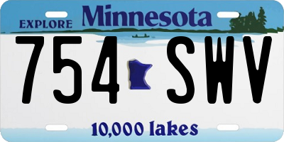 MN license plate 754SWV