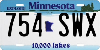 MN license plate 754SWX