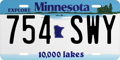 MN license plate 754SWY