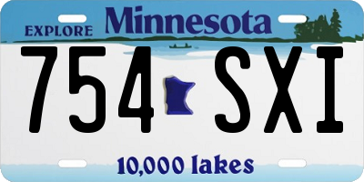 MN license plate 754SXI