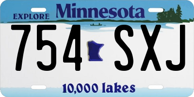 MN license plate 754SXJ