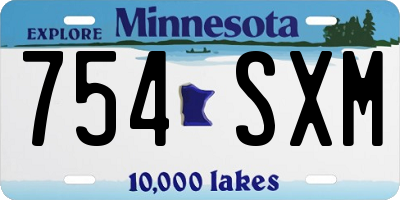 MN license plate 754SXM