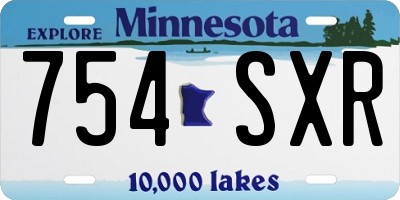 MN license plate 754SXR