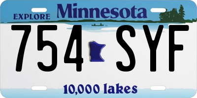 MN license plate 754SYF