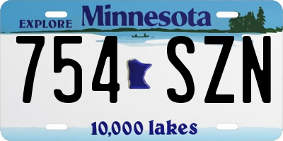 MN license plate 754SZN
