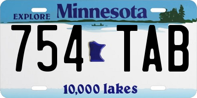 MN license plate 754TAB