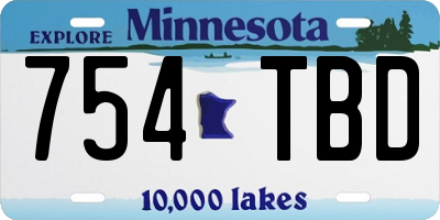 MN license plate 754TBD